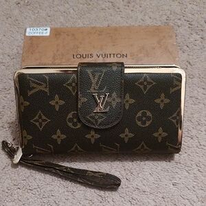 Louis Vuitton Black and Gold Monogram Wallet